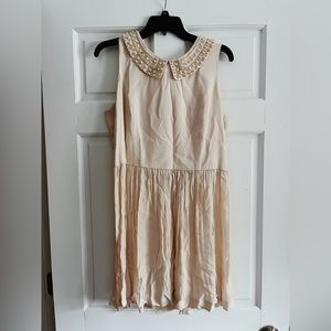 Cream Peter Pan Collared Dress